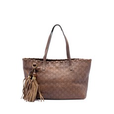 구찌 중고 2016-2026 구찌시마 뱀부 태슬 미디엄 토트 백