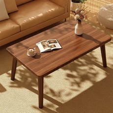 SeekFun 좌식 테이블 책상 원목 낮은 거실 테이블 좌식 식탁 티테이블 원룸 자취방 미니 테이블, 딥 월넛