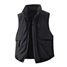 情侶休閒立領馬甲 男士春秋新款純色運動外套棉衣馬甲