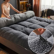 양털 퀸 토퍼 매트 패드 바닥 침대 매트리스 접이식