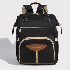 DFMEI 媽咪包輕便簡約寶媽外出雙肩揹包多功能大容量嬰兒用品收納母嬰包, 黑色基礎款