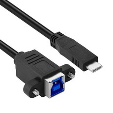 勁祥科技 Type-C 轉 USB 3.0 B母 打印線 帶耳朵螺絲孔 可固定延長線, 1個