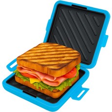 전자레인지 샌드위치 메이커 토스트 파니니 프레스 식기세척기 안전 전원 필요 없음 여행 친화적인 메이커블루, Blue