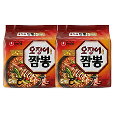 농심 오징어짬뽕 봉지라면 124gx10봉, 10개