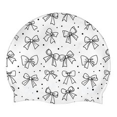 Zewurtuw 수영 모자 고탄성 실리콘 미끄럼 방지 방수 편안한 목욕 남성 여성 소녀 귀여운 리본 2998921