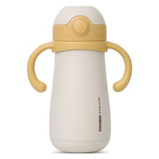 마더케이 허그 보온 빨대컵, 350ml, 1개, 머스터드