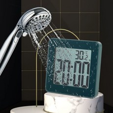 화장실 욕실 시계 타이머 디지털 방수 무소음 건전지 주방 욕실용시계 무타공시계 목욕탕, 2. 그린