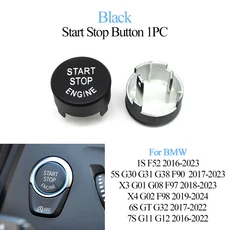 BMW 1 5 6 7 X3 X4 시리즈 GT F52 G30 G31 G38 F90 G32 G11 G12 G01 G08 F97 G02용 엔진 점화 시동 정지 스위치 버튼 커버, Black