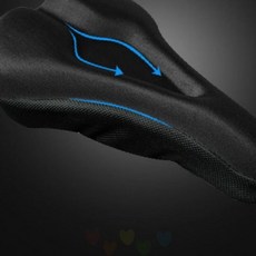 사이클 안장 젤 쿠션 패드 통기성 메쉬 구조 충격 장거리 라이딩 엉덩이 압력, 1개, 블루