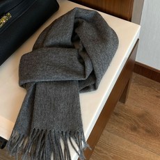 女士圍巾 時尚保暖圍巾 圍巾 保暖 加厚100純羊毛新款冬季灰色圍巾加厚秋冬季百搭純色披肩保暖圍脖情侶