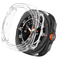 적용 갤럭시워치7 케이스 PC소재 전기도금 펀칭WH740, 투명Transparent, 1개