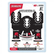 Diablo 3件組萬用震盪鋸片套裝 木工切割刀片組 MAX 5倍耐用, 1個