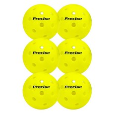 PRECISE 피클볼 볼 - 40개의 구멍이 있는 야외 A 40 모델 USAPA 승인 내구성 비행 디자인 6개 팩 옐로우 467252