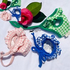 이햐 강아지체크훌모자 반려동물썬햇 SML 강아지패션 강아지모자 강아지악세사리, 핑크-S