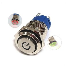 12V-24V16mm방수 푸쉬버튼스위치 하이헤드 투톤전원링mas75kZy, 본상품