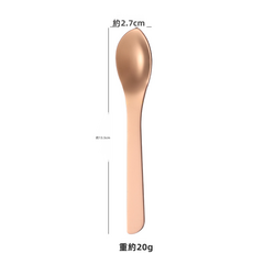 HYLSS 不鏽鋼餐具蜂蜜酸奶勺子咖啡攪拌勺蛋糕甜品叉子, 1個, 勺子-玫瑰金:如图所示（7893）