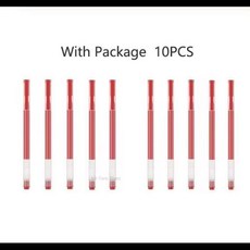원래 Xiaomi 다채로운 젤 펜 5pcs 부드러운 슈퍼 내구성 마킹 10pcs 블랙/레드 0.5mm 쓰기 서명, 02 10pcs Red