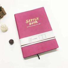 A4/A5 슈퍼 두꺼운 스케치북 112 매/224 페이지 수채화 노트를 위해 쉽게 떨어지는 부드럽게 쓰기 않음, 06 A5 Purple PU leather