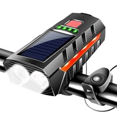 태양광 MTB 도로 자전거 전면 램프 USB 충전식 LED 사이클링 랜턴 전원 디스플레이 야간 라이딩용 하이 빔, 03 빨간, 01 CHINA, 1개