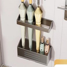 자석식 벽걸이 우산꽂이 문 뒤 배수 설계 무타공 현관 우산 보관 정리대, 6. Gunmetal gray rack c, 1개
