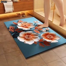 DFMEI 3D視覺浴室吸水防滑軟地墊, 1個, 花卉6