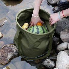 멀티 접이식 캠핑 바구니(20L) (카키) 설거지통, 없음, 1