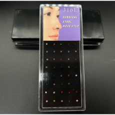 lk 핸운복쭈 1.8mm 써지컬 스트레인스 스틸 남여공용 코 입 귀 다용도 일자 큐빅 피어싱 60pc