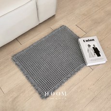 HOOM 鬆餅格地墊 日系簡約吸水防滑腳踏墊, 1個, 芝麻鬆餅｜45*60cm