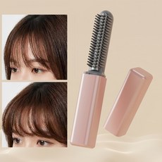 에이바바 앞머리 고데기 휴대용 무선 미니 고데기 충전식 볼륨 빗 고데기, 1개, 핑크