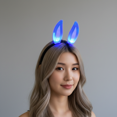 LED 발광 토끼 곰돌이 인형 머리띠 야간 행사 파티 소품, 1개, 2LED머리띠-캣-랜덤