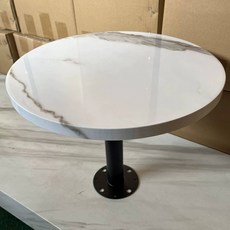 테이블 스텐 벽걸이 원형 까페 원탁, 대리석블랙 직선막대 40x30cm