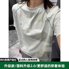 여성용 여름용 시원한 촉감의 자외선 차단 속건성 얇은 반팔 의류 t 루즈핏 스포츠 상의 러닝 사이클링 배드민턴 의류