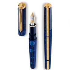 長益鋼筆 pelikan 百利金 caelum 天文學系列 雕具星座 m1000 2006年 德國製造, 藍, 0.7mm 書法