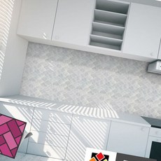 스티커타일 518 큰다마스크 가스렌지 선반 현관 오염방지 싱크대 기름때방지