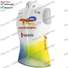 Team TotalEnerges 2025 사이클링 조끼 바람막이 프로 레이스 남성용 윈드 여름 로드 바이크 저지 민소매