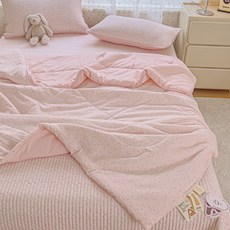 초정상점CHOJEONGSTORE 여름홑이불 쿨링이불 차렵이불, 가드니아 여름 - 체리 밀크 볼, 싱글 150x200 cm