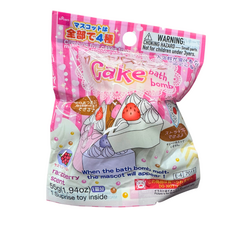 DAISO 蛋糕造型沐浴球 覆盆子香 1入 內含1個驚喜玩具, 1個, 7011蛋糕/個(日本)