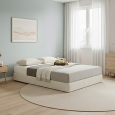 [지베스] 티안 패브릭파운데이션 침대 프레임 싱글 S, 색상:크림
