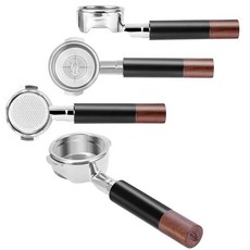 IKAPE 54mm 바텀리스 네이키드 포타필터 실버 브레빌 BES870/880 및 솔리스 바리스타 머신용(18g 바스켓 포함), 40mm 2 Ears For E61,ECM, Rocke, Black