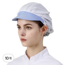 에이르 고급 위생모 주방모자 반망사, 10개, 블루