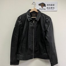 Superdry 騎士真皮外套，頂級羔羊皮，黑色，合身短版, 經典黑,M, 1個