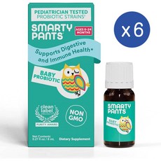 스마티팬츠 베이비 프로바이오틱스 액상 드롭스 SmartyPants Baby Probiotic, 6개, 8ml