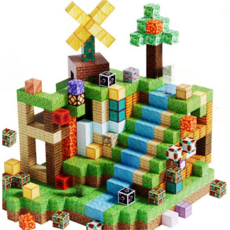 KONUM 크레프트 자석블럭 피규어세트 마그네틱 대용량, 1개, 블럭200개+캐릭터20개