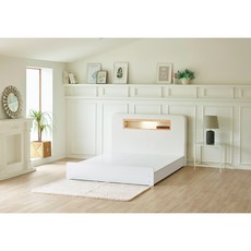 하포스 티니안 멀티 3단 서랍형 LED 가죽헤드 침대 SS D Q (지정일설치), 티니안 LED 3단 화이트, 프레임만, 화이트