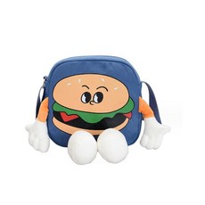 [ 1218781 ] 씨엘비유니 귀여운 햄버거 아동용 지갑 작은 십대 소녀·소년·여성용 캔버스 크로스바디 숄더백 핸드백 네이비 블루 어깨 지갑