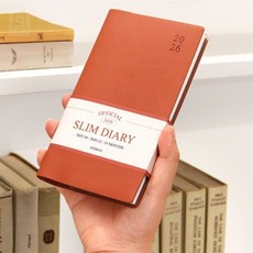 스토어-소유 슬림다이어리 2026 오피셜 슬림 먼슬리 날짜형 월간 다이어리 (수첩형 · 업무용), 밀키옐로우
