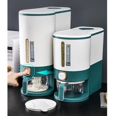 2025新款 自動計量米桶 防蟲防潮密封米箱 大容量按壓式儲米桶 食品級安全材質 廚房家用米缸【B10】, 紅色,5公斤, 1個