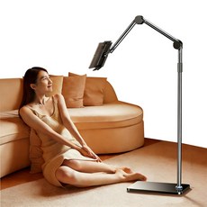 Shipshape 핸드폰 태블릿 거치대 스탠드 태블릿 핸드폰 거치대 패드 탭 높이조절 아이패드 갤럭시탭 침대가능 145cm, 1개, 블랙, A4-145 1개, 블랙, A4-145