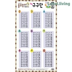 로넬리빙 새샘 룰루랄라구구단 사운드벽보 520x765mm 구구단암기 1개입