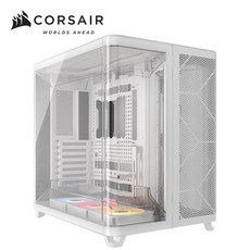 Corsair Air 5400 E-ATX機殼 白色 三艙室 全景玻璃 附RS120R炫光風扇*3, 1個, RS120R
